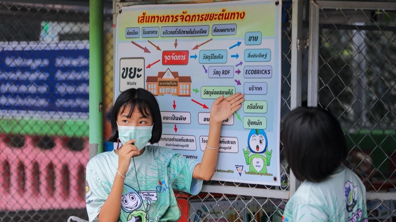 บูรณาการหลักสูตรการศึกษา ให้เยาวชนเข้ามามีส่วนร่วมตระหนักและใส่ใจสิ่งแวดล้อมภายในโรงเรียน ผ่านโครงการ "ต้นกล้าไร้ถัง" ที่นำโมเดลการจัดการขยะแบบ "ทับสะแกโมเดล" จังหวัดประจวบคีรีขันธ์ บูรณาการหลักสูตรการศึกษา ให้เยาวชนเข้ามามีส่วนร่วมตระหนักและใส่ใจสิ่งแวดล้อมภายในโรงเรียน ผ่านโครงการ "ต้นกล้าไร้ถัง" ที่นำโมเดลการจัดการขยะแบบ "ทับสะแกโมเดล" จังหวัดประจวบคีรีขันธ์