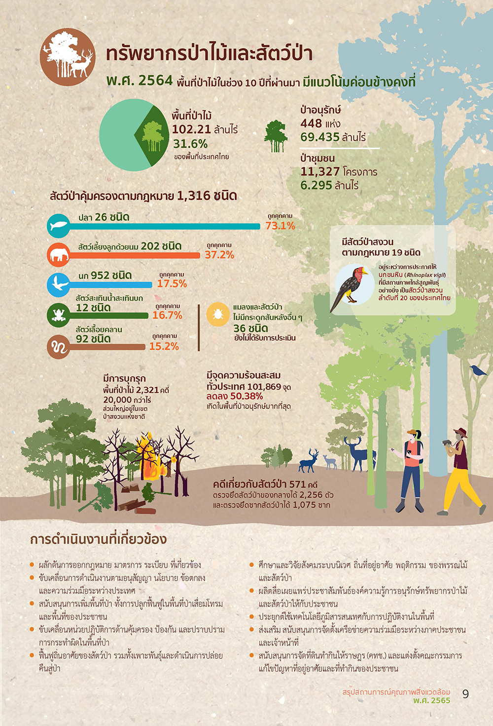 infographic ข้อมูลด้านทรัพยากรป่าไม้และสัตว์ป่า  พ.ศ.2564 