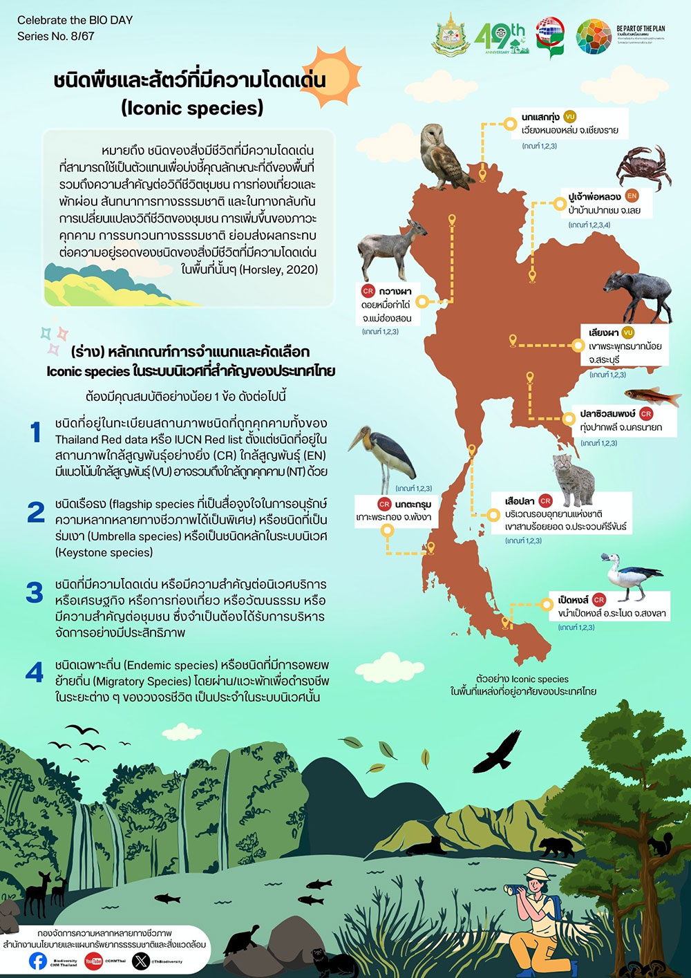 ชนิดพืชและสัตว์ที่มีความโดดเด่น (Iconic species)