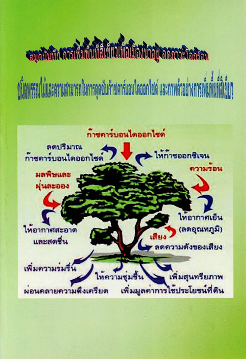 สมุดบันทึก การเพิ่มพื้นที่สีเขียวเพื่อเมืองน่าอยู่ ลดภาวะโลกร้อน: ชนิดพรรณไม้และความสามารถในการดูดซับก๊าซคาร์บอนไดออกไซด์ และภาพตัวอย่างการเพิ่มพื้นที่สีเขียว