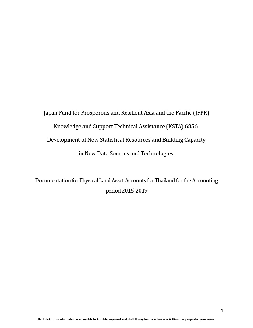 Documentation for Physical Land Asset Accounts for Thailand for the Accounting period 2015-2019