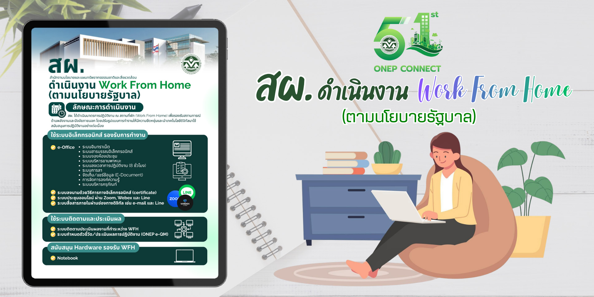 สผ. ดำเนินงาน Work From Home